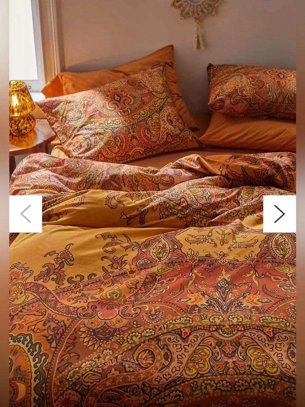 Urban Outfitters Deja Paisley Patterned Orange Duvet Cover